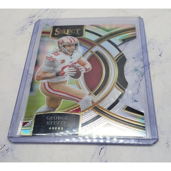 2023 Panini Select Premier Level George Kittle #153 Silver Prizm Die-Cut - Picture 3 of 4